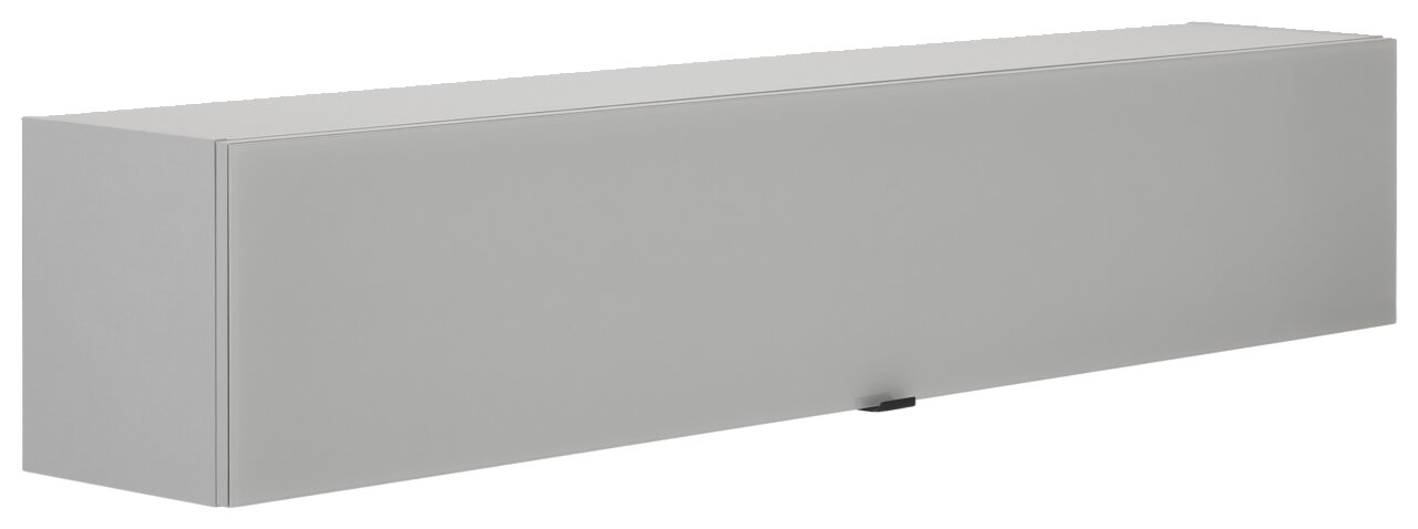 Moderner grauer Hängeschrank in seitlicher Perspektive