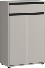 Kommode in modernem Design mit zwei Türen und einer Schublade, seitliche Perspektive