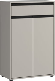 Kommode in modernem Design mit zwei Türen und einer Schublade, seitliche Perspektive