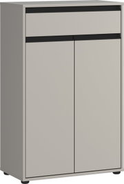 Kommode in modernem Design mit zwei Türen und einer Schublade, seitliche Perspektive