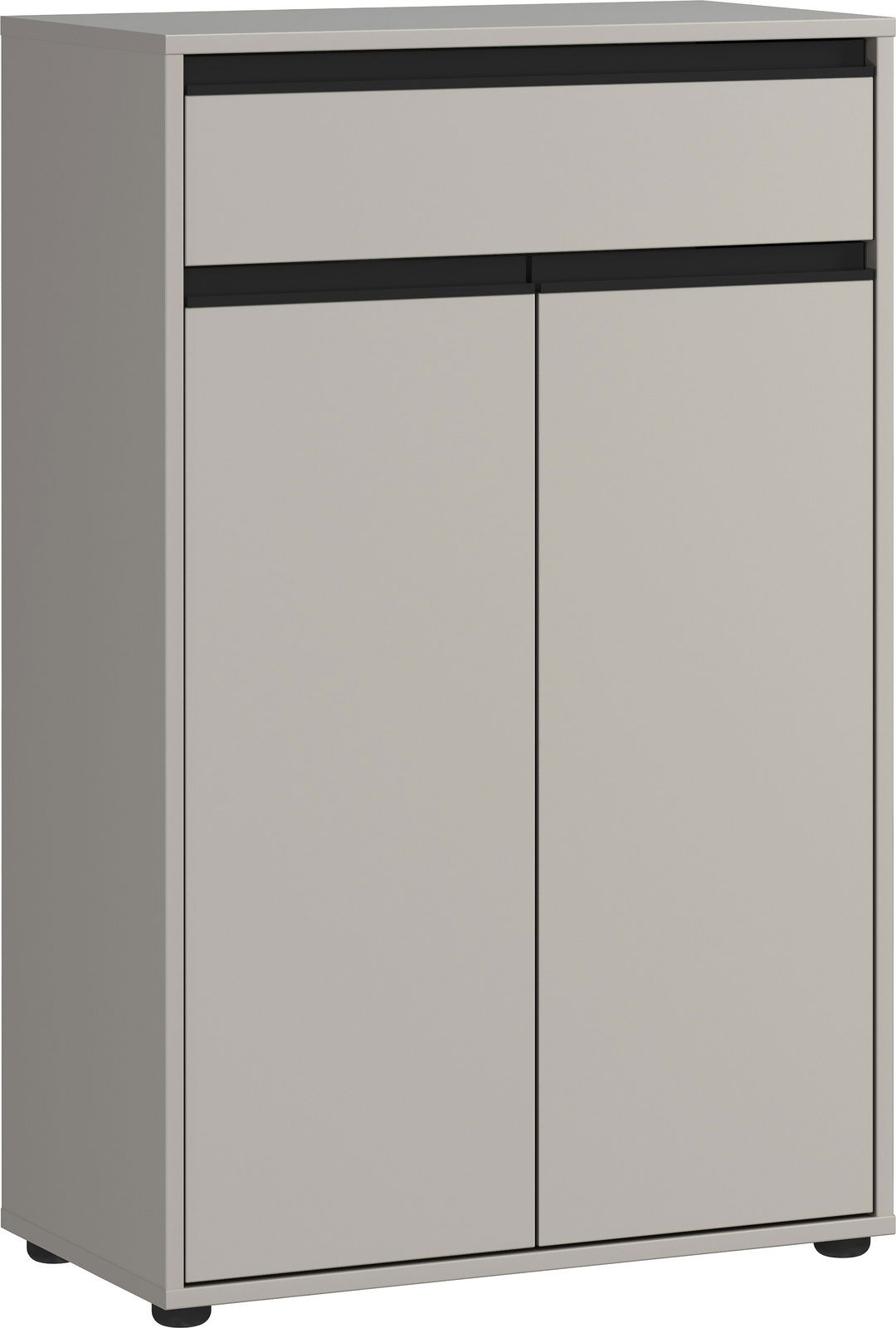 Kommode in modernem Design mit zwei Türen und einer Schublade, seitliche Perspektive