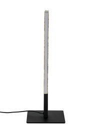 LED-Tischleuchte in seitlicher Ansicht mit schlankem, modernem Design und rechteckigem Sockel.