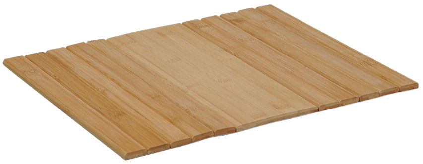 Bambus Sofaablage aus der Vogelperspektive, rechteckig und flach, aus FSC-zertifiziertem Material.