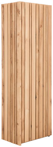 Holzverkleideter Garderobenschrank in schräger Perspektive