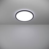 Runde LED-Deckenleuchte ROVITO, von unten betrachtet, mit hellem, gleichmäßigem Licht.