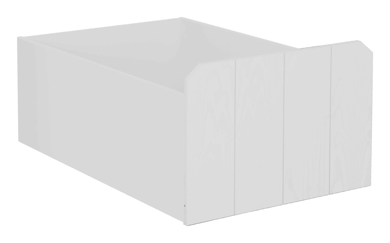 XORA Schubkasten FUMI Weißer Schubkasten aus Holz, perspektivisch von vorne rechts gesehen
