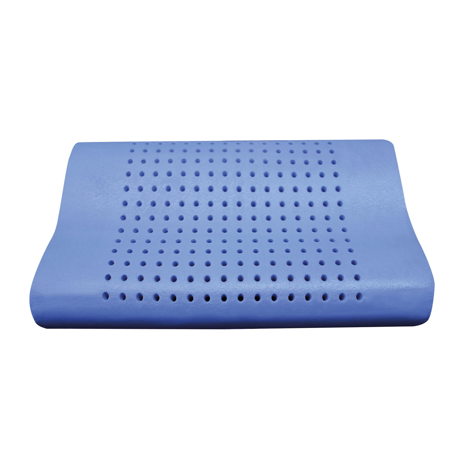 Blaues Nackenstützkissen mit Belüftungslöchern, Ansicht von oben