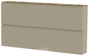 XL-Hängeschuhschrank 2K-T22 in seitlicher Perspektive, zweifach unterteilt mit glatter Oberfläche und Holzoberseite.
