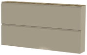 XL-Hängeschuhschrank 2K-T22 in seitlicher Perspektive, zweifach unterteilt mit glatter Oberfläche und Holzoberseite.