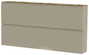 XL-Hängeschuhschrank 2K-T22 in seitlicher Perspektive, zweifach unterteilt mit glatter Oberfläche und Holzoberseite.
