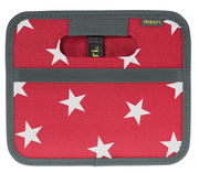 Rote Faltbox Mini mit weißen Sternen, Vorderansicht