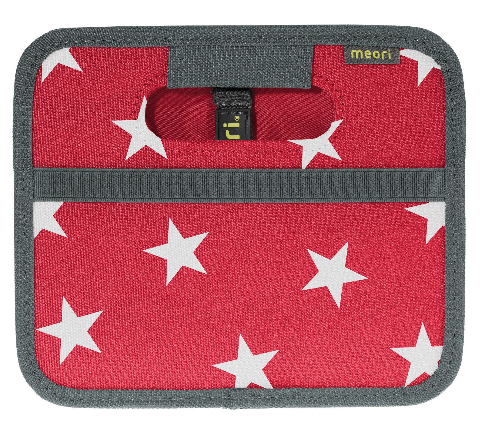 Rote Faltbox Mini mit weißen Sternen, Vorderansicht