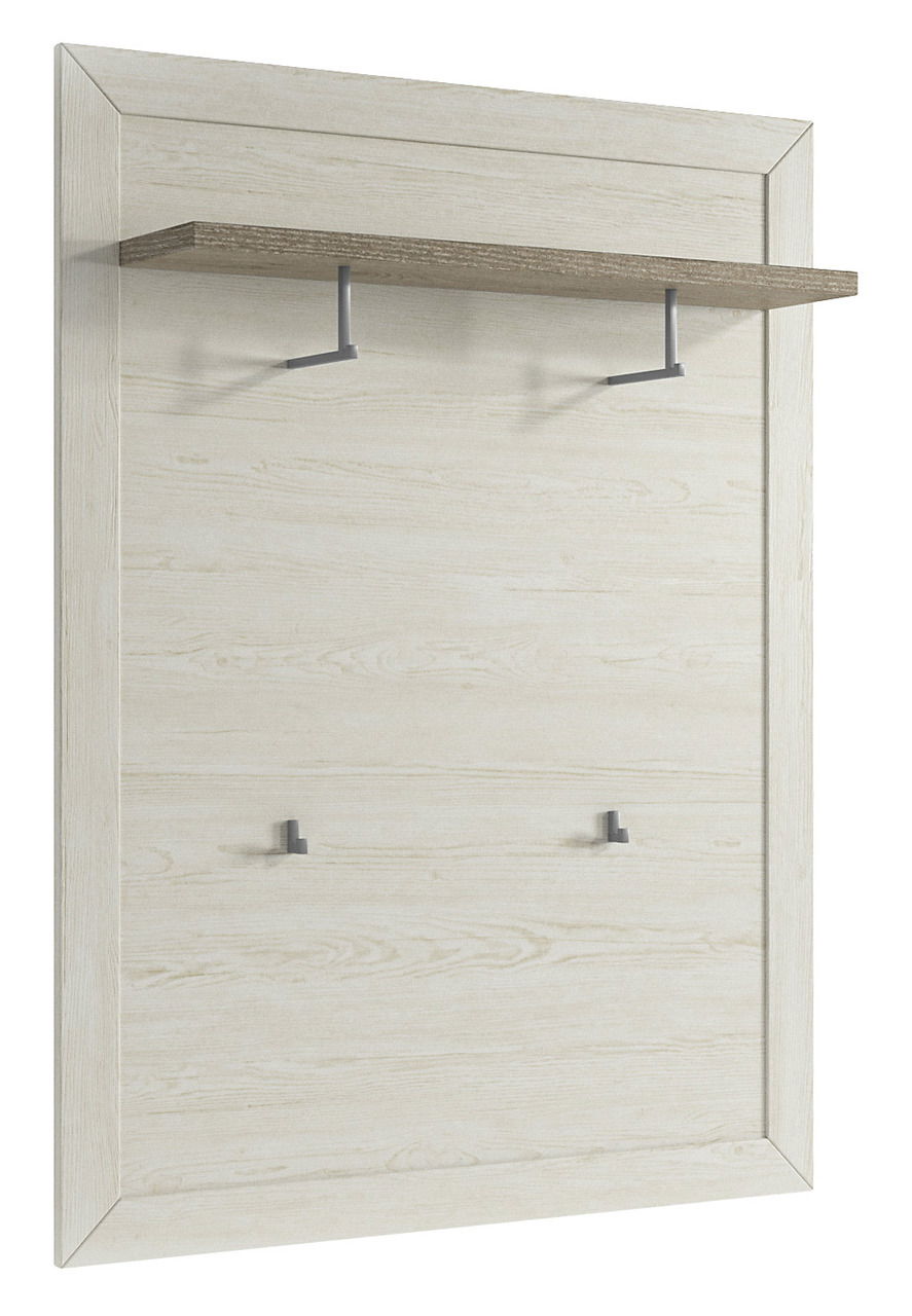 Musterring Garderobenpaneel SET ONE YORK Garderobenpaneel aus hellem Holz mit Ablage und Haken, seitliche Perspektive