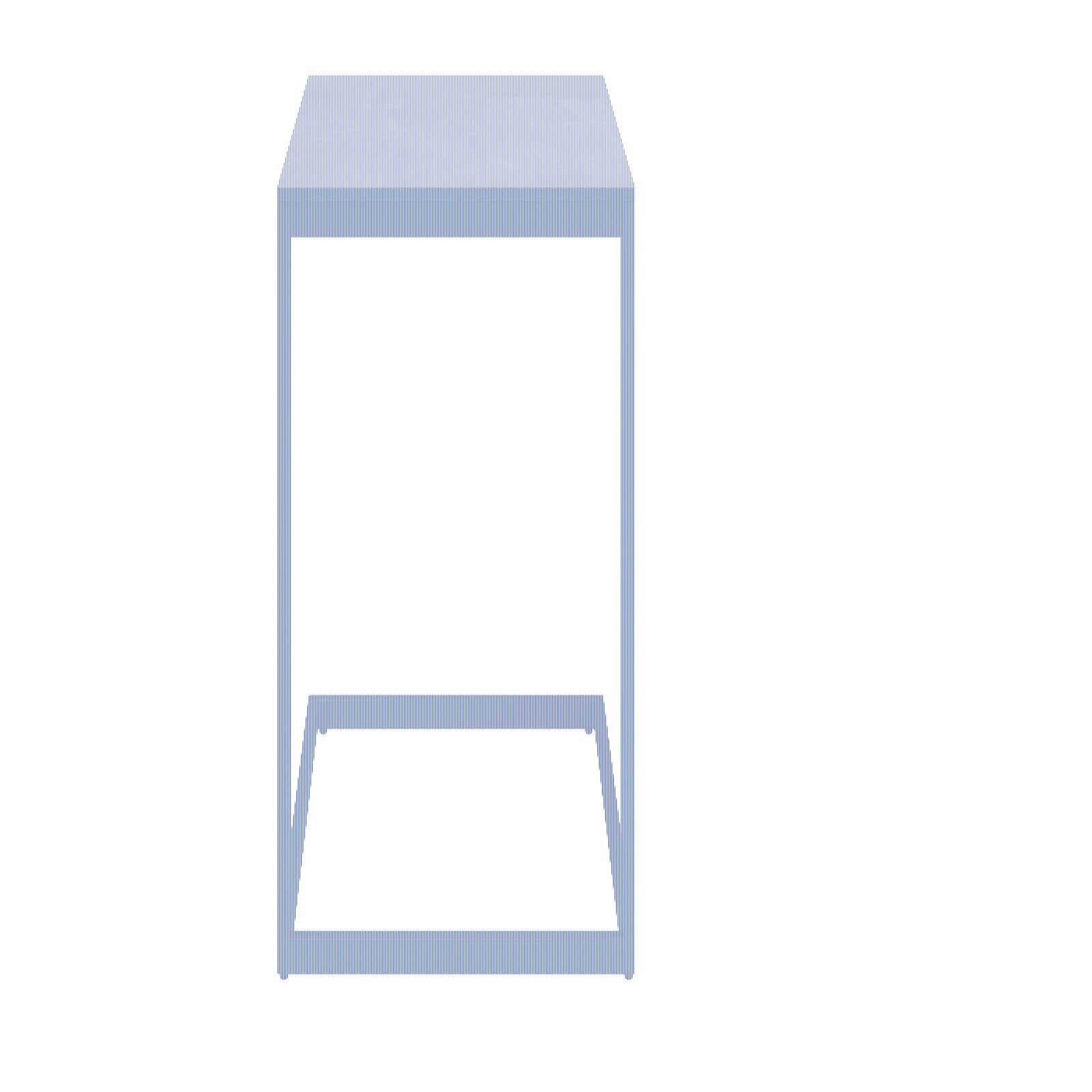 Amatio Beistelltisch GIRONA Moderner Beistelltisch mit schwarzem Metallrahmen und rechteckiger Tischplatte, Frontalansicht.