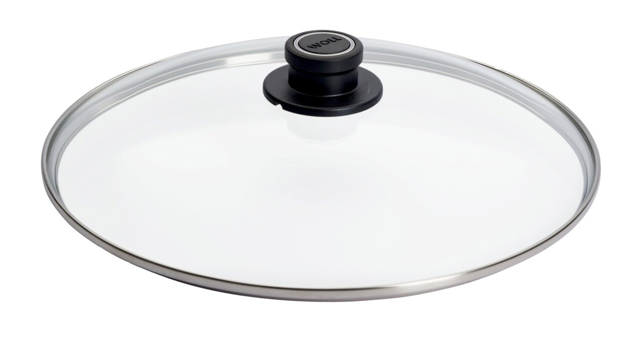 Sicherheitsglasdeckel mit einem Durchmesser von 32 cm, seitliche Perspektive