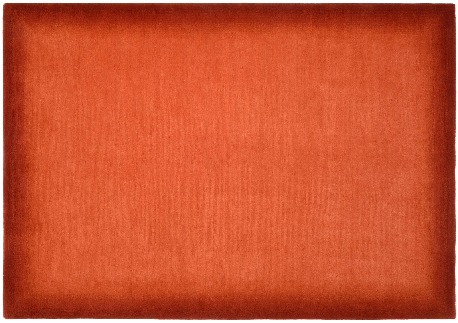 Roter Wollteppich in quadratischer Form, Draufsicht