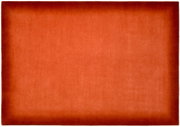 Roter Wollteppich in quadratischer Form, Draufsicht