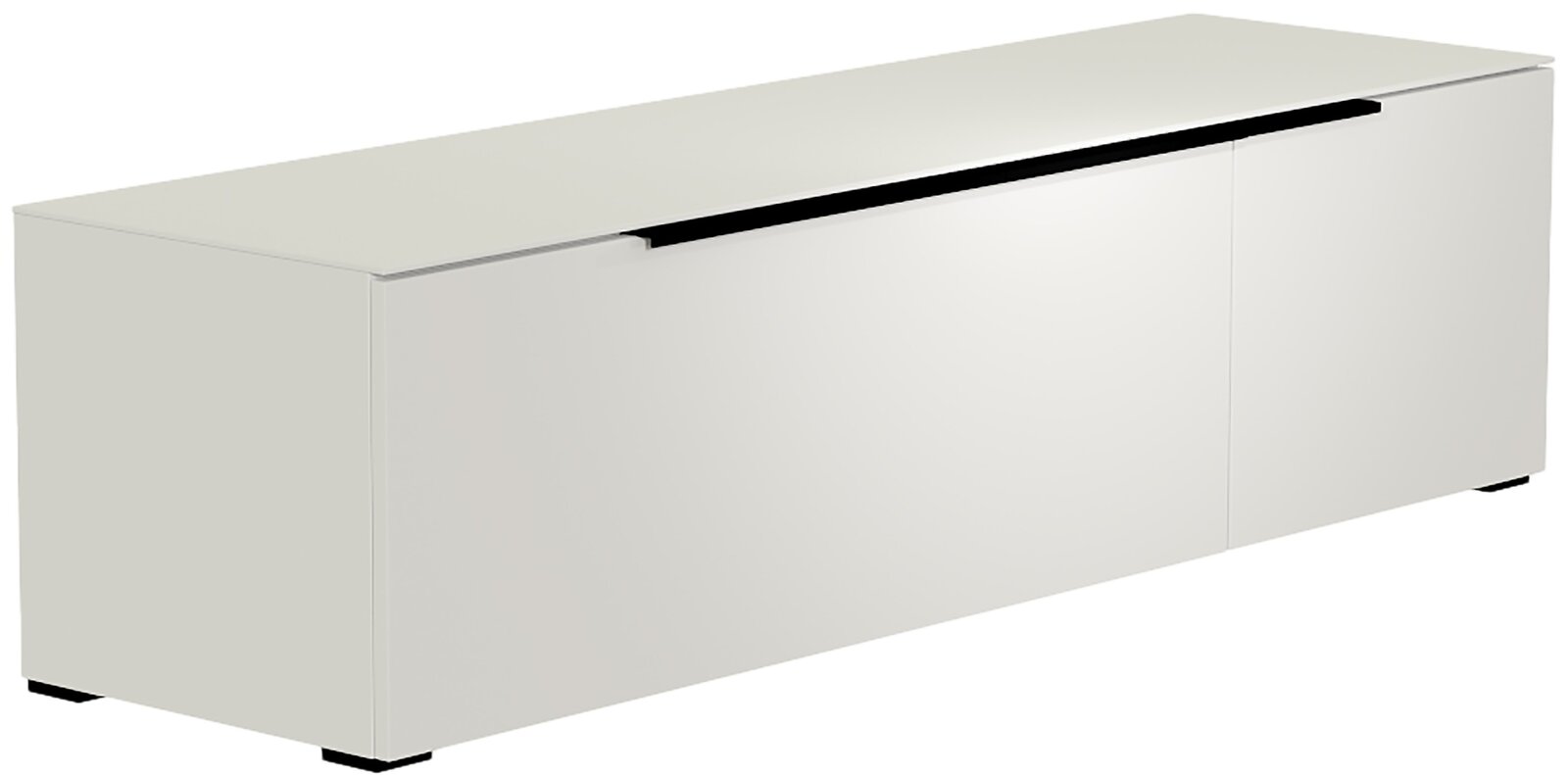 Moderano TV-Lowboard BORMIO Weißes TV-Lowboard mit minimalistischen Design, seitliche Perspektive