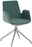 Venda Besucher-Drehsessel MY HELIOS Moderner Besucher-Drehsessel mit grünem Stoffbezug und verchromtem Metallgestell, seitliche Perspektive