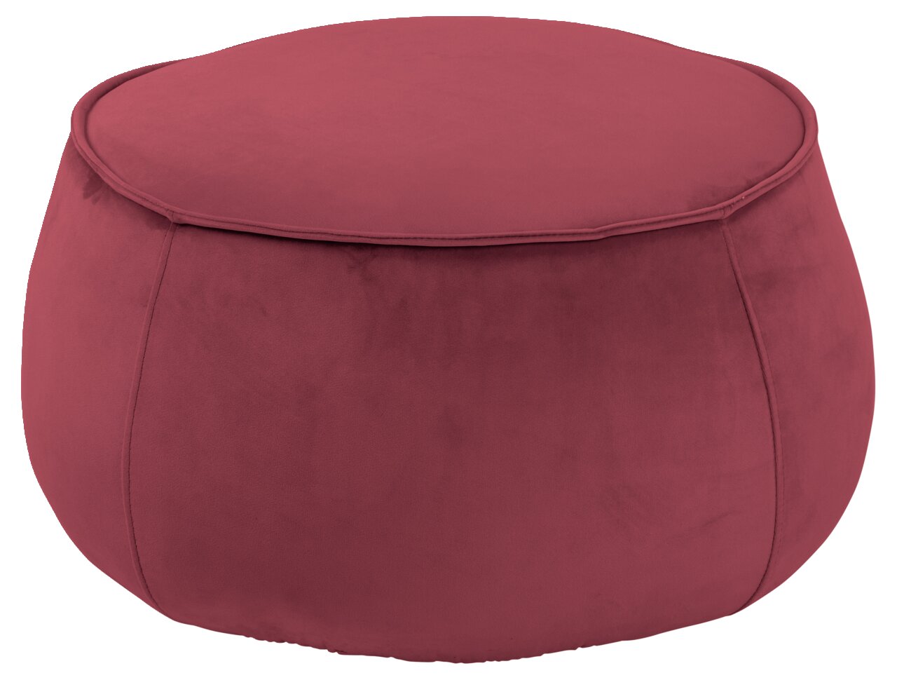 Z2 Hocker rund MIE Runder Hocker in Bordeauxrot aus seitlicher Perspektive