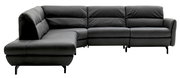 Graues Ecksofa SALERNO in moderner L-Form, Vorderansicht