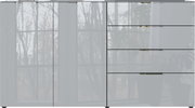 XL-Sideboard in moderner Hochglanzoptik, frontal abgebildet vor einem Fenster.