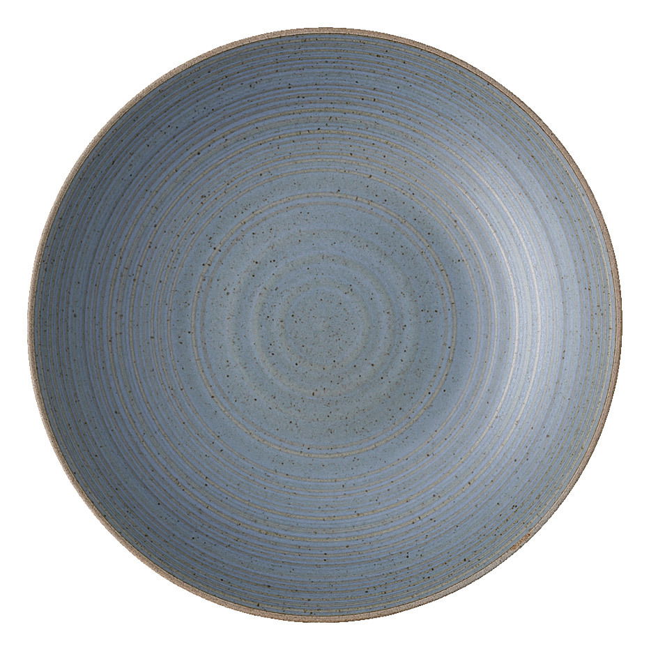 Thomas Suppenteller NATURE Blauer Suppenteller mit feiner Ringstruktur, Draufsicht