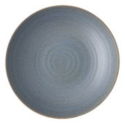 Blauer Suppenteller mit feiner Ringstruktur, Draufsicht