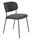 Z2 Stuhl JOLIEN Moderner grauer Stuhl mit gepolsterter Rückenlehne und Sitzfläche, schwarzes Metallgestell, seitliche Perspektive