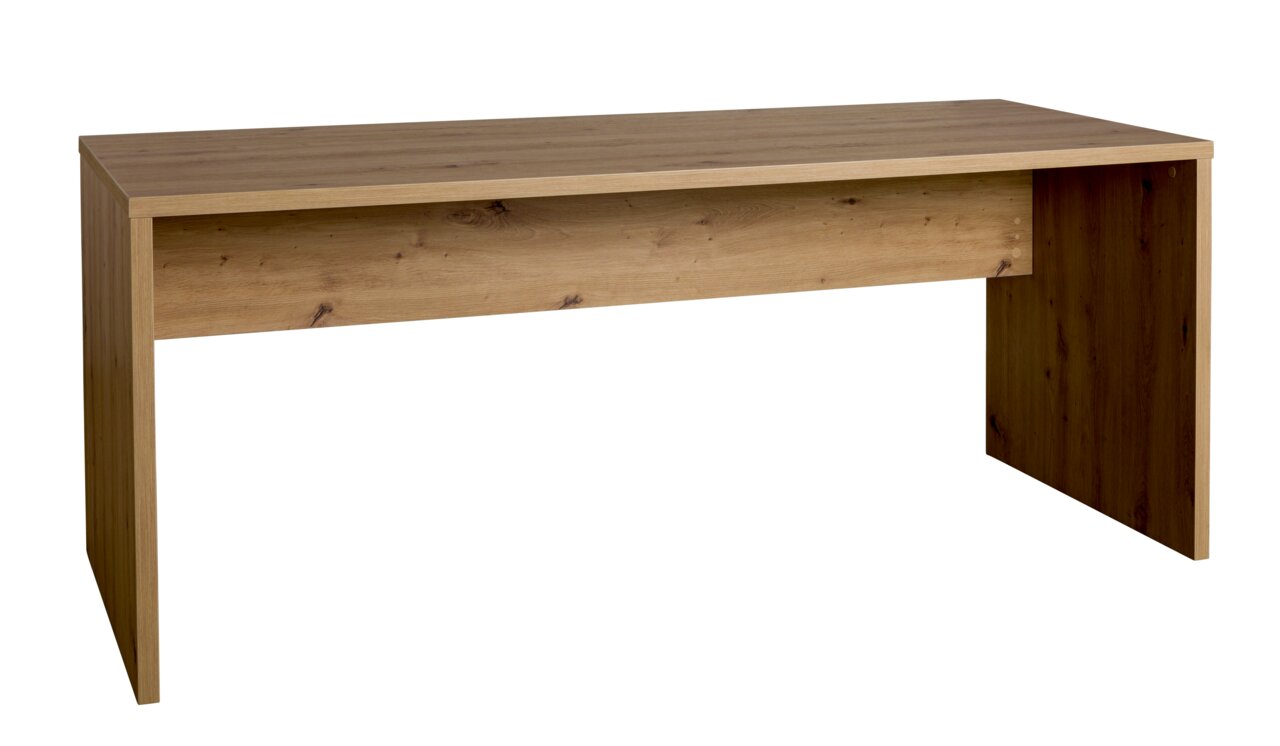 XORA Schreibtisch PUNTO 2.0 Moderner Schreibtisch aus Holz in Eichenoptik, seitliche Perspektive