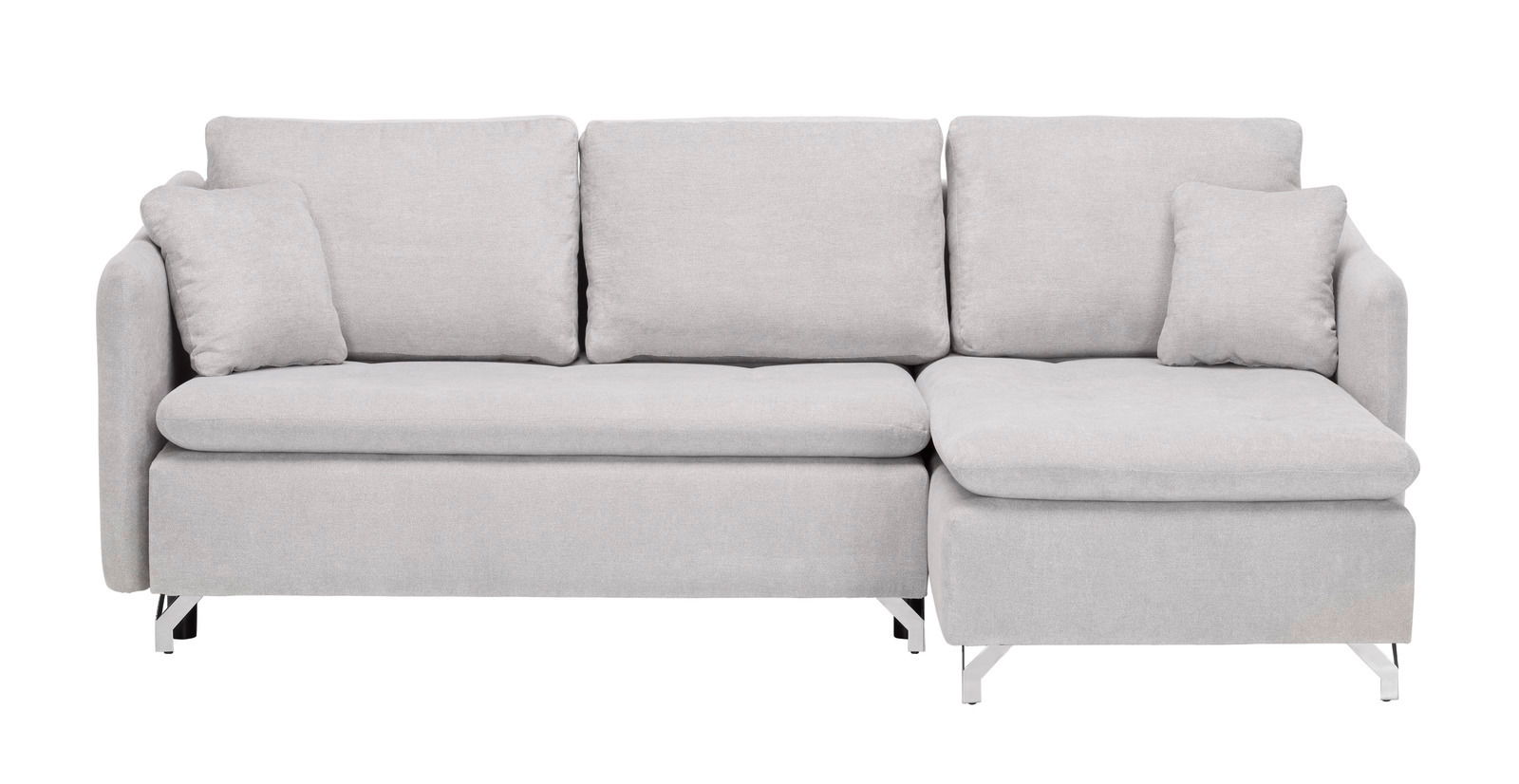 Graues Ecksofa mit Kissen, Frontalansicht