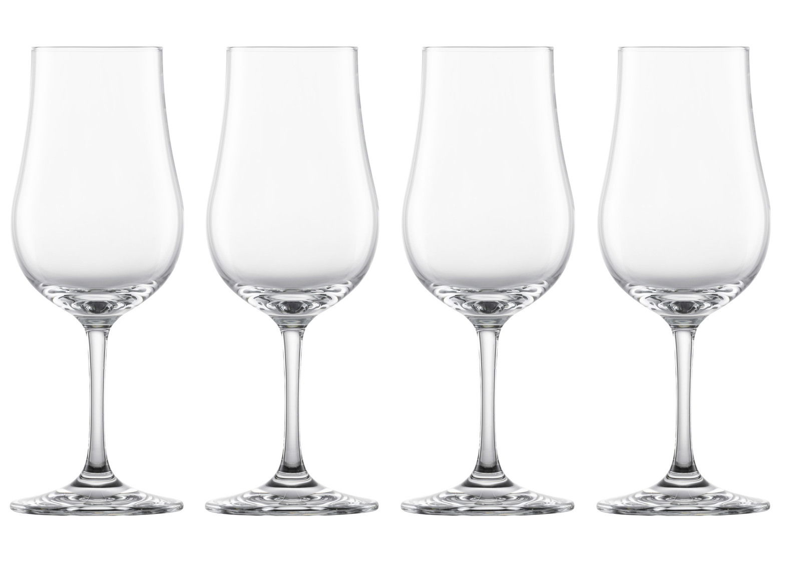 SCHOTT ZWIESEL Whiskygläser 4-tlg. BAR SPECIAL Vier elegante Whiskytastinggläser in einer frontalen Ansicht, ideal für Verkostungen.