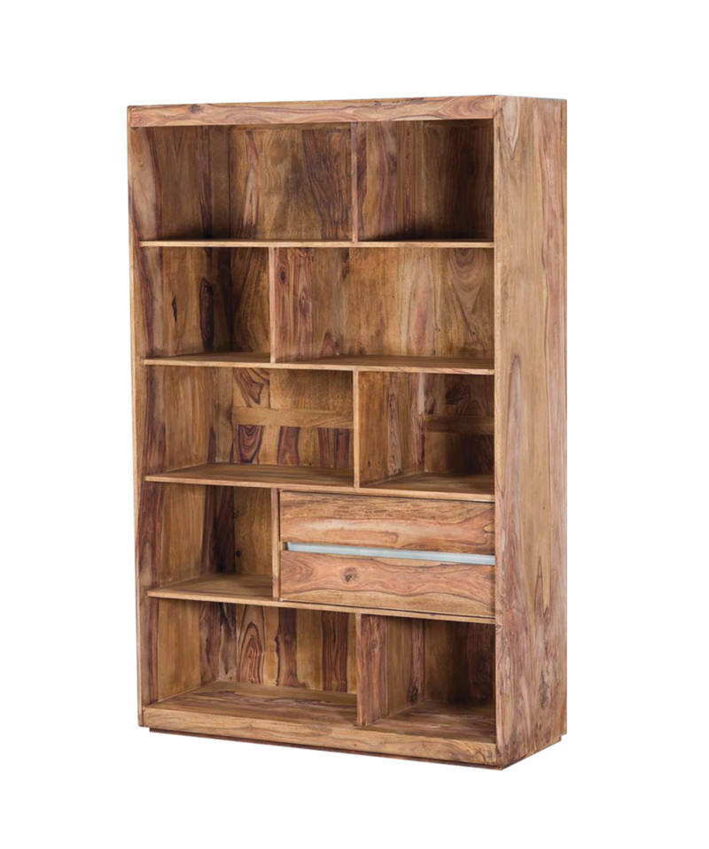 Landscape Regal SELONG Holzregal mit mehreren Fächern und Schubladen, seitliche Perspektive