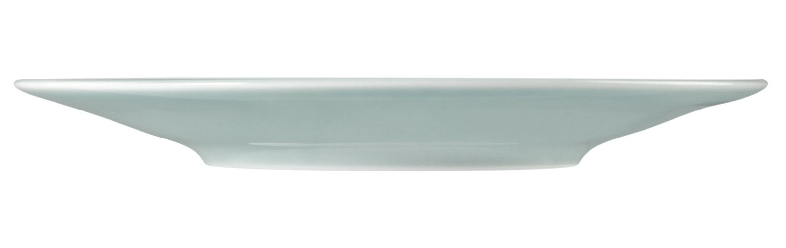 Seitliche Ansicht einer arktisch-blauen Kombi-Untertasse mit einem Durchmesser von 16,5 cm.