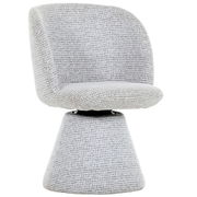 Moderner grauer Sessel mit konischem Sockel, Vorderansicht