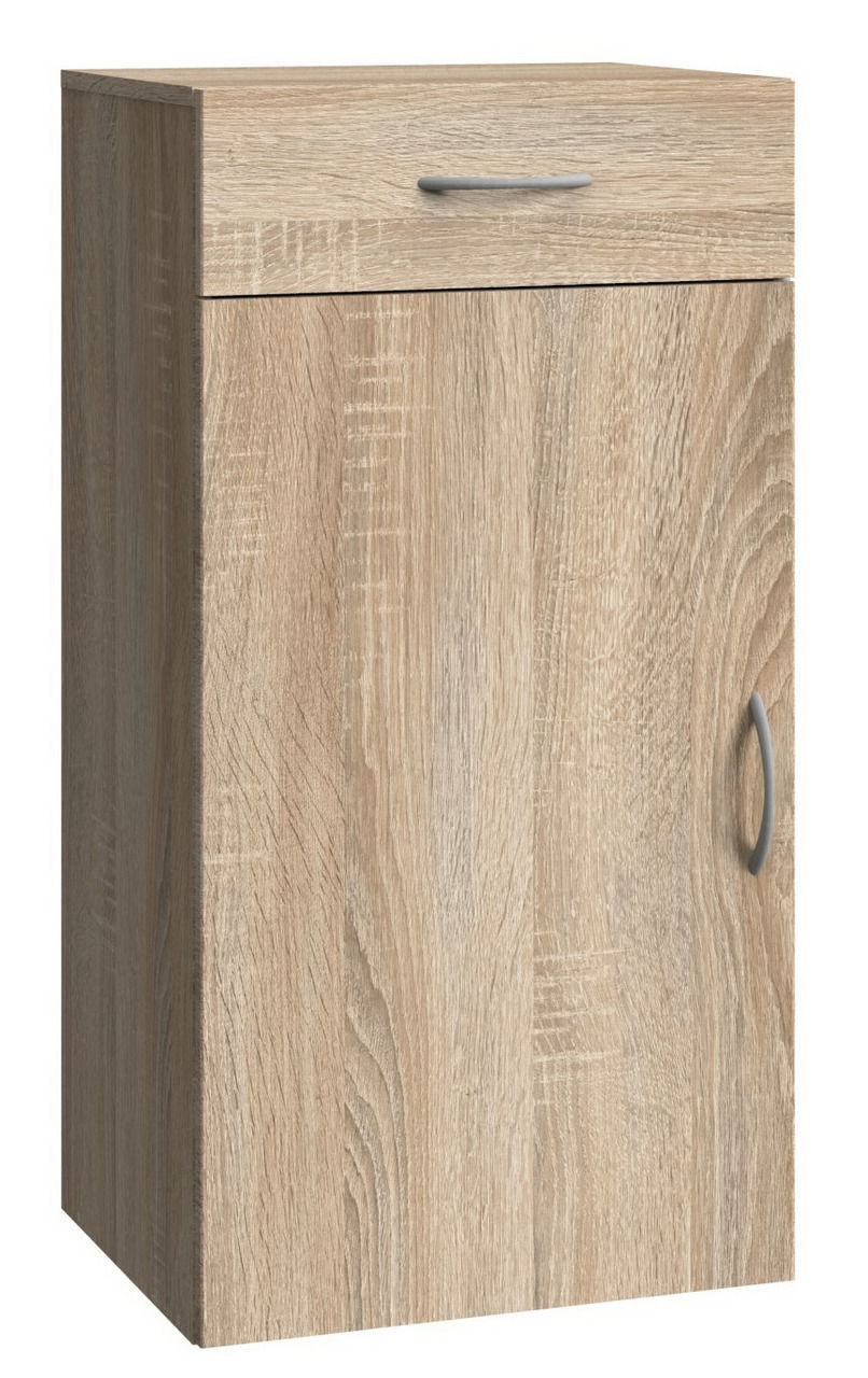 XORA Schuhschrank MULTIRAUMKONZEPT Schuhschrank aus Holz in Eichenoptik mit einer Schublade und einer Tür, seitliche Perspektive