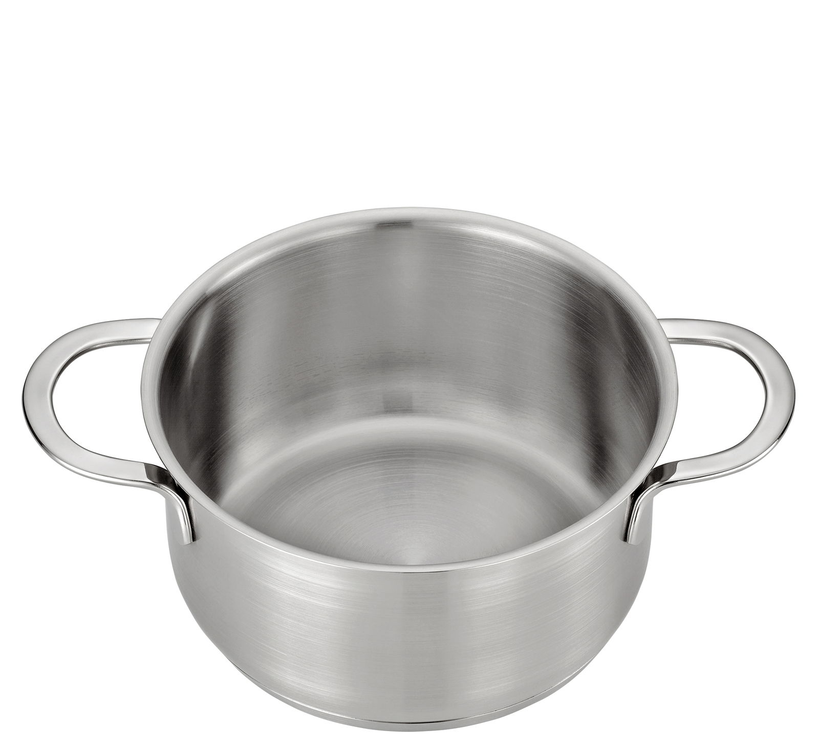 Edelstahl-Topf mit zwei Griffen, Ansicht von oben