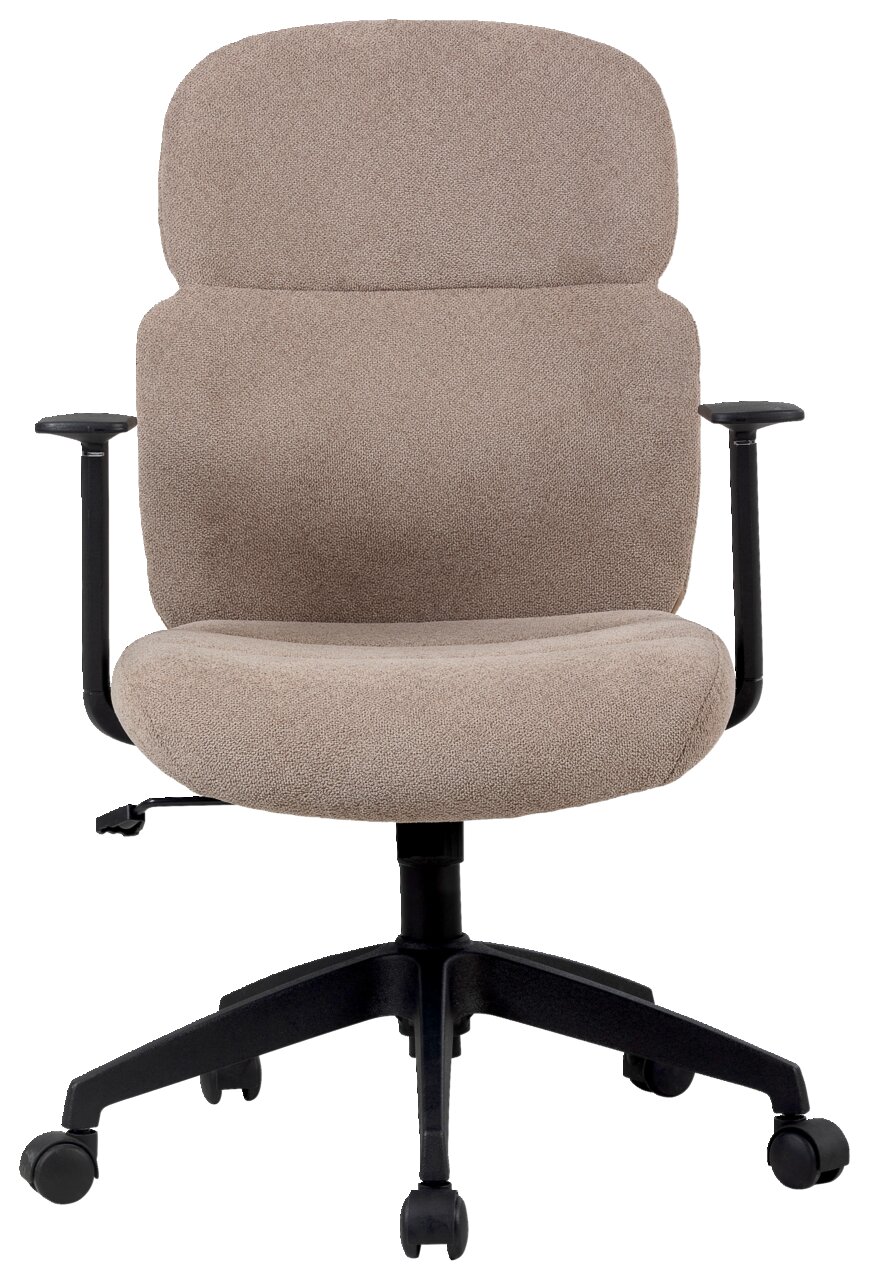 Beiger Drehstuhl Modante MAGNUS, Vorderansicht, mit Armlehnen und Rollen