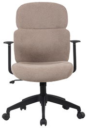 Beiger Drehstuhl Modante MAGNUS, Vorderansicht, mit Armlehnen und Rollen