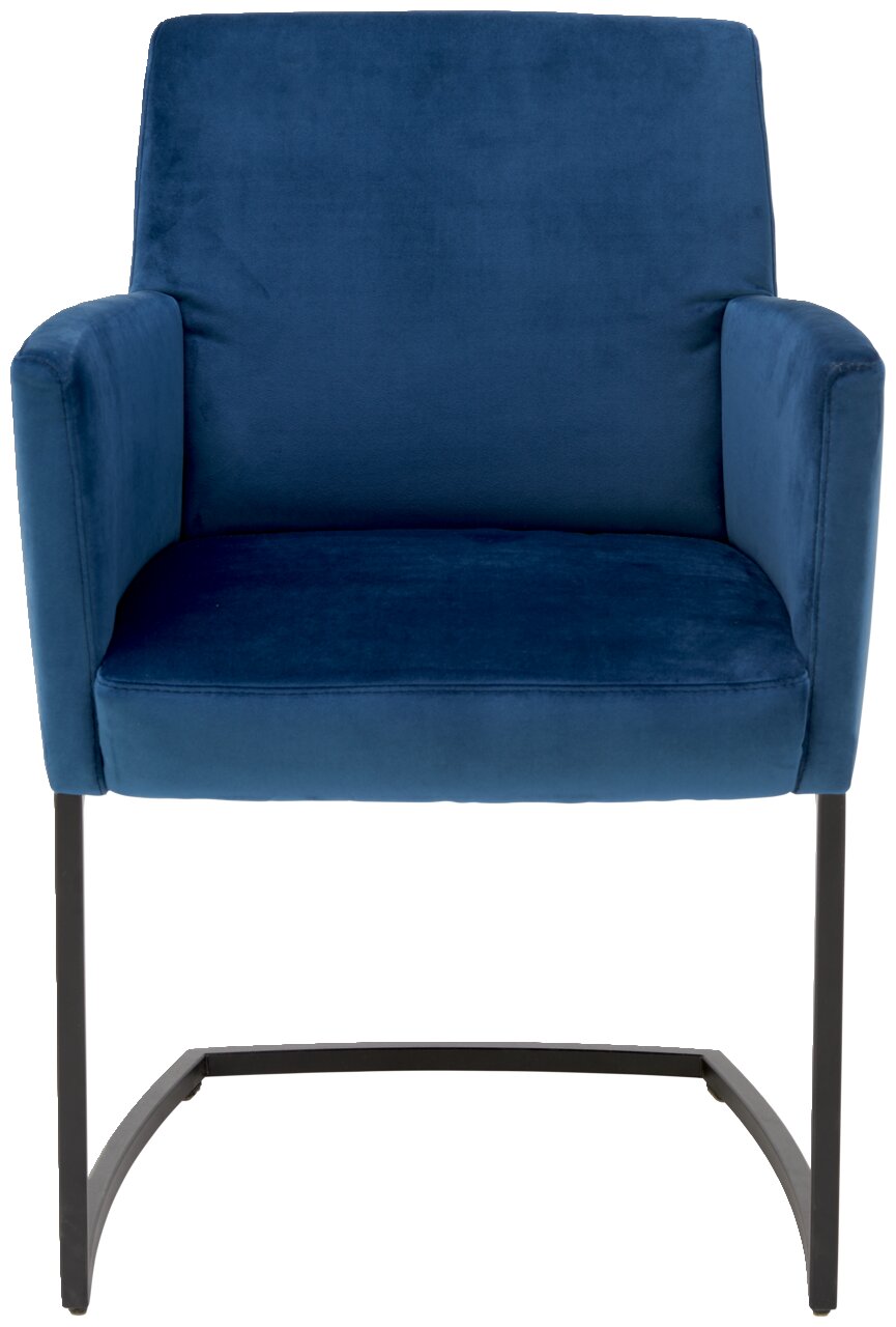 JOOP! Freischwinger-Sessel SWING Freischwinger-Sessel in Blau mit Armlehnen, Vorderansicht