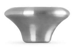 Edelstahl-Deckelknopf, seitliche Perspektive, 5,7 cm Durchmesser