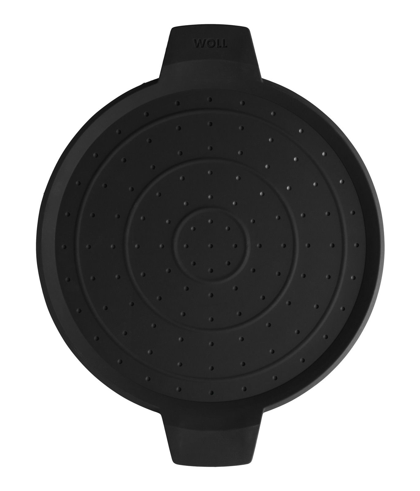 Schwarzer Spritzschutz mit einem Durchmesser von 24 cm, Draufsicht