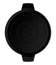 Zwarte spatbescherming met een diameter van 24 cm, bovenaanzicht
