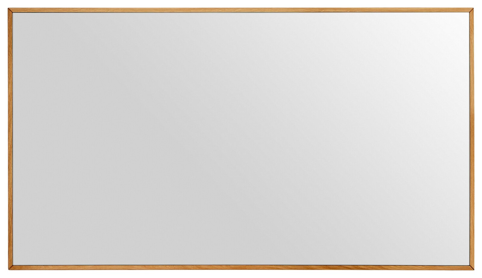 Rechteckiger Spiegel mit schmalem Holzrahmen, Frontalansicht