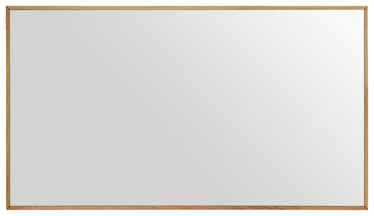 Rechteckiger Spiegel mit schmalem Holzrahmen, Frontalansicht