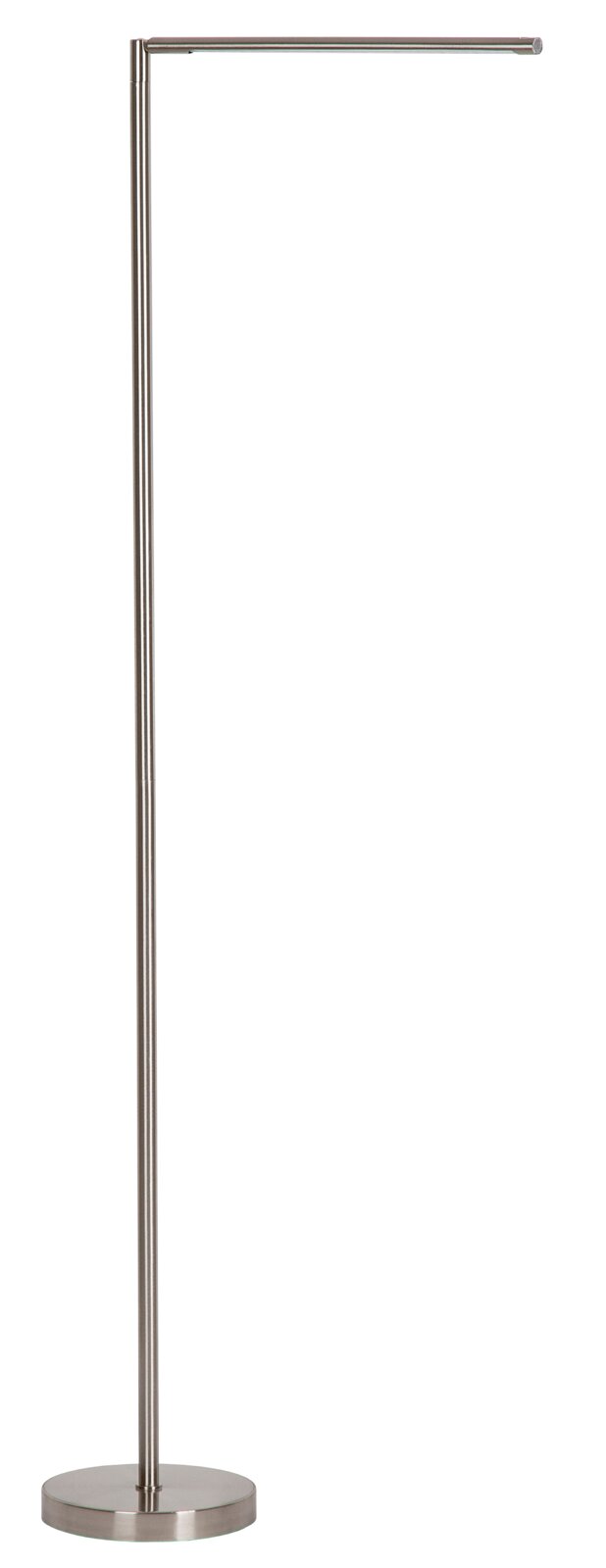 Moderne LED-Stehleuchte aus Metall in seitlicher Ansicht mit schlankem, minimalistischem Design.