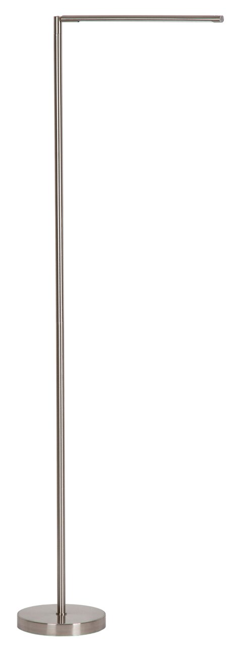 Moderne LED-Stehleuchte aus Metall in seitlicher Ansicht mit schlankem, minimalistischem Design.