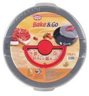 Springform 26cm Bake&Go mit rotem Griff und Transporthaube, Vorderansicht
