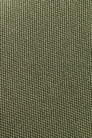 Nahaufnahme eines grünen Stoffes mit grober Webstruktur, von oben betrachtet