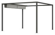 Moderne Pergola mit Faltdach, seitliche Perspektive